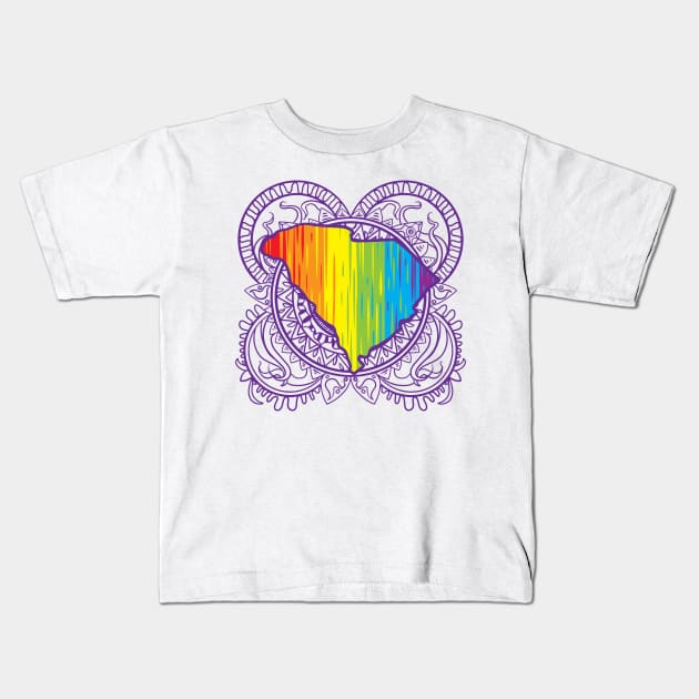 South Carolina Mandala Pride Kids T-Shirt by Manfish Inc.